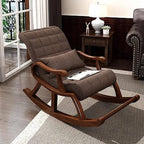 Upholstered rocking chair in dark coffee color