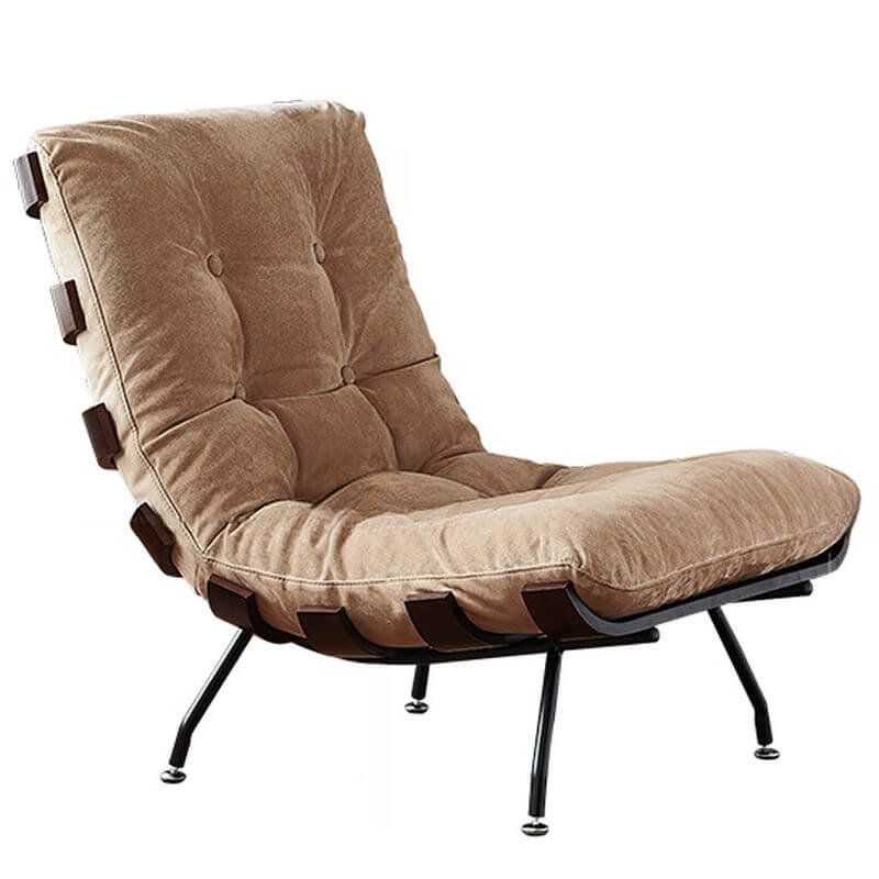 Upholstered Slipper Chair with Four Legs