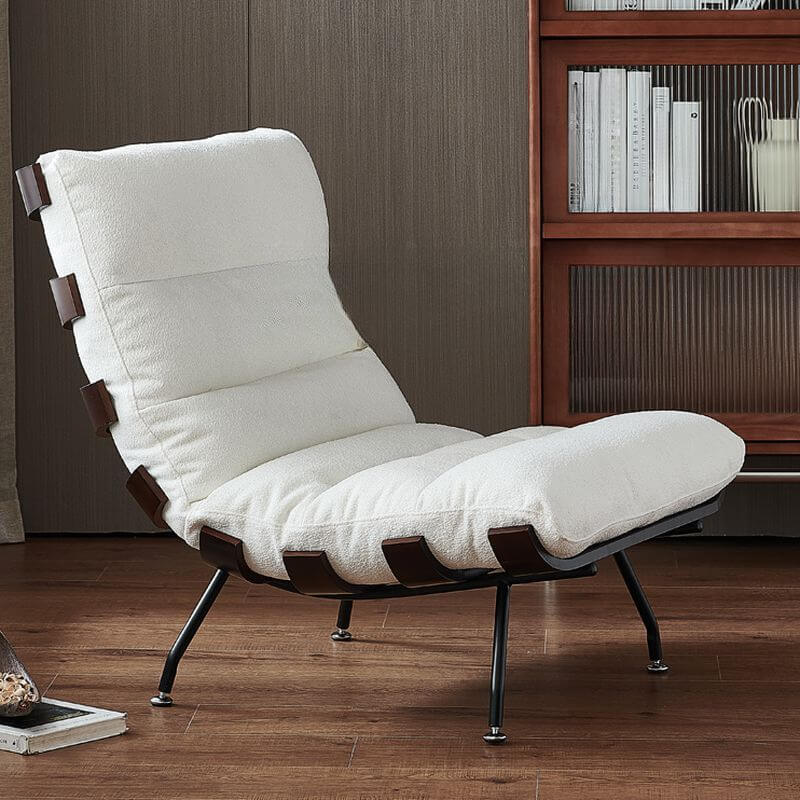 Upholstered Slipper Chair with Four Legs