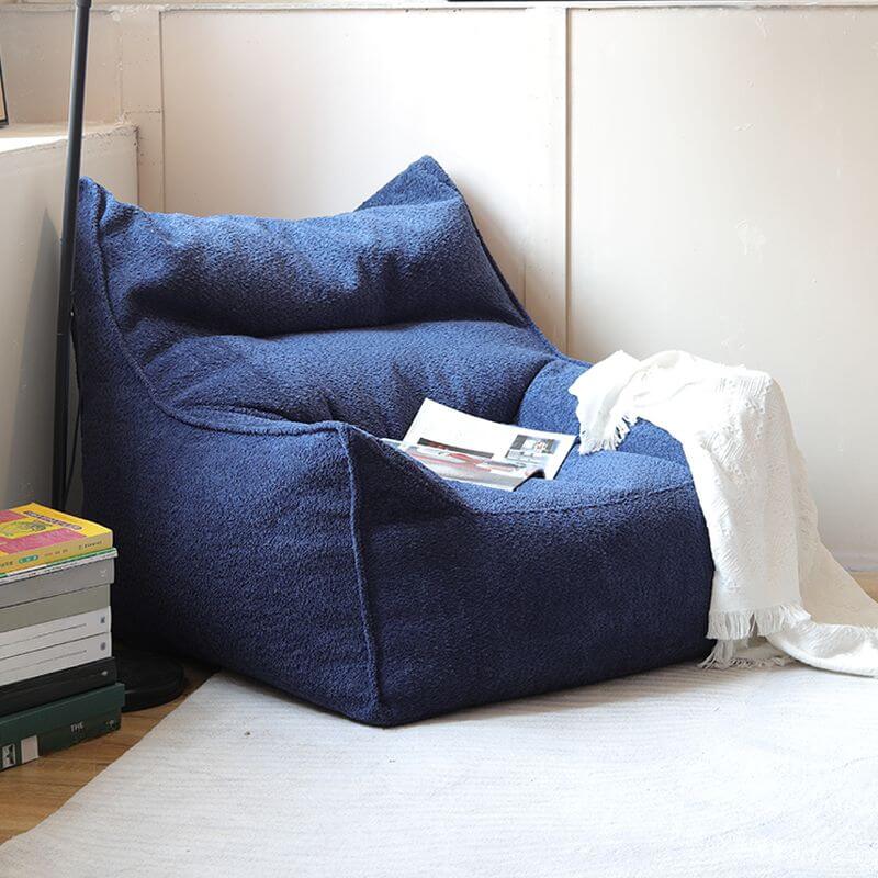 Modern Solid Color Accent Chair Dark Blue