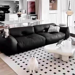 Modern solid color ink sofa in a living room