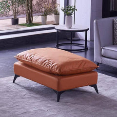 Modern solid color rectangle ottoman in blackish green