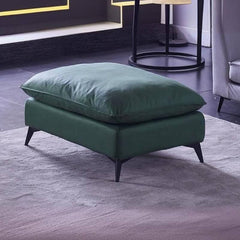 Modern solid color rectangle ottoman in blackish green