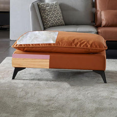 Rectangle ottoman serving as footrest