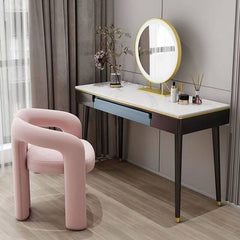 Orange Classic Vanity Stool with Solid Color Aesthetic