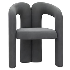 Dark Gray Modern Vanity Stool in Cotton Upholstery