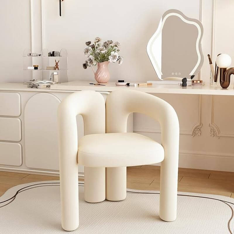 Modern Solid Color Vanity Stool Grey