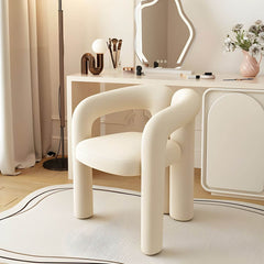 Vanity stool with straight metal legs