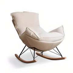 Modern rocking chair with yellow upholstery