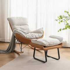 Upholstered rocking chair and ottoman set