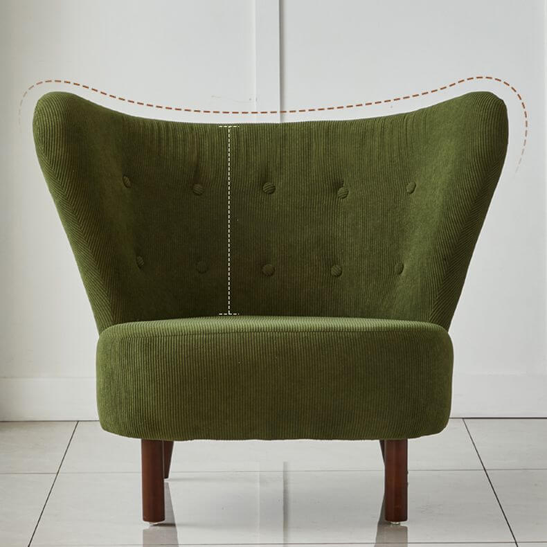 Complete set of modern armless chair and ottoman