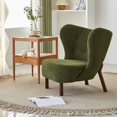 Modern interior featuring wingback chair