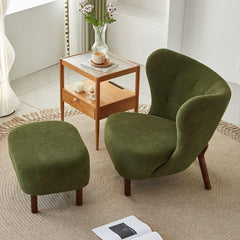 Comfortable modern wingback chair in living room