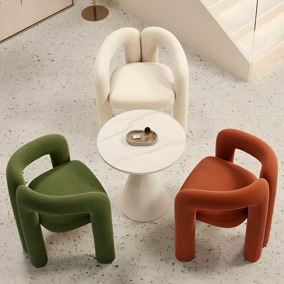 Modern Suede Accent Stool in Black Imagen principal del producto