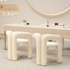 Unique Shape of Modern Suede Accent Stool