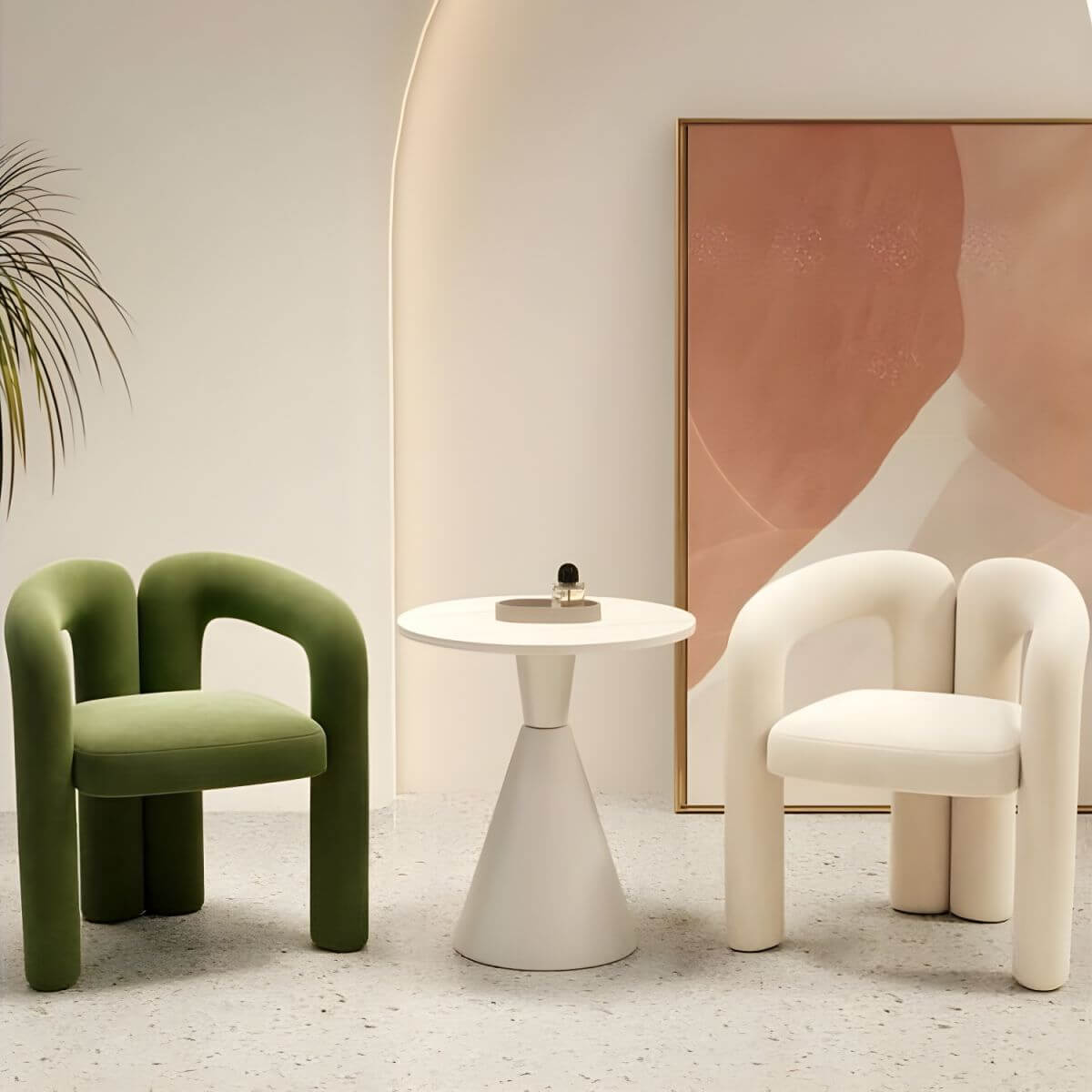 Taburete de Acento de Ante Moderno con Patas Rectas en Color Sólido, Incluye Respaldo Imagen secundaria del producto