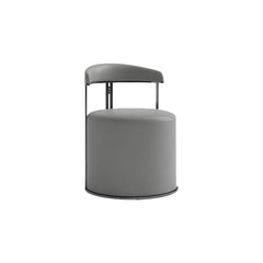 Modern tall upholstered vanity stool with metal frame in gray