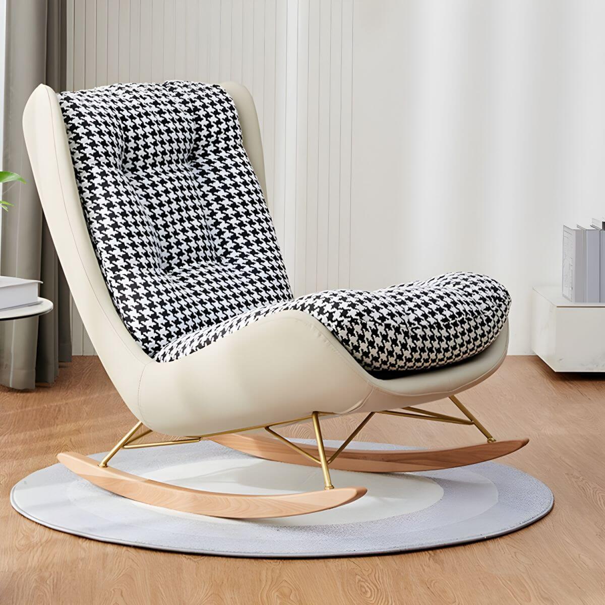 modern tartan design rocking chair メイン画像