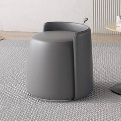 Modern Unique Pouf in Black with Silver Legs