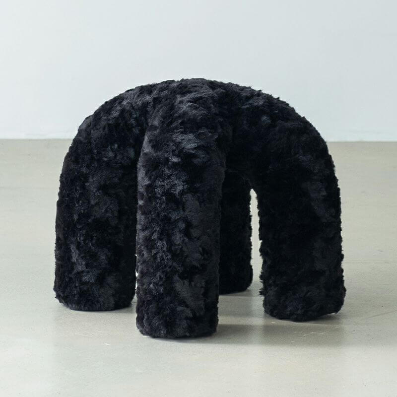 Khaki accent stool in modern interior