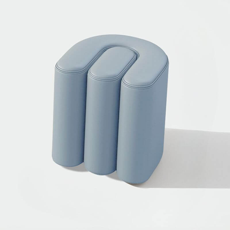 Dusty pink upholstered accent stool