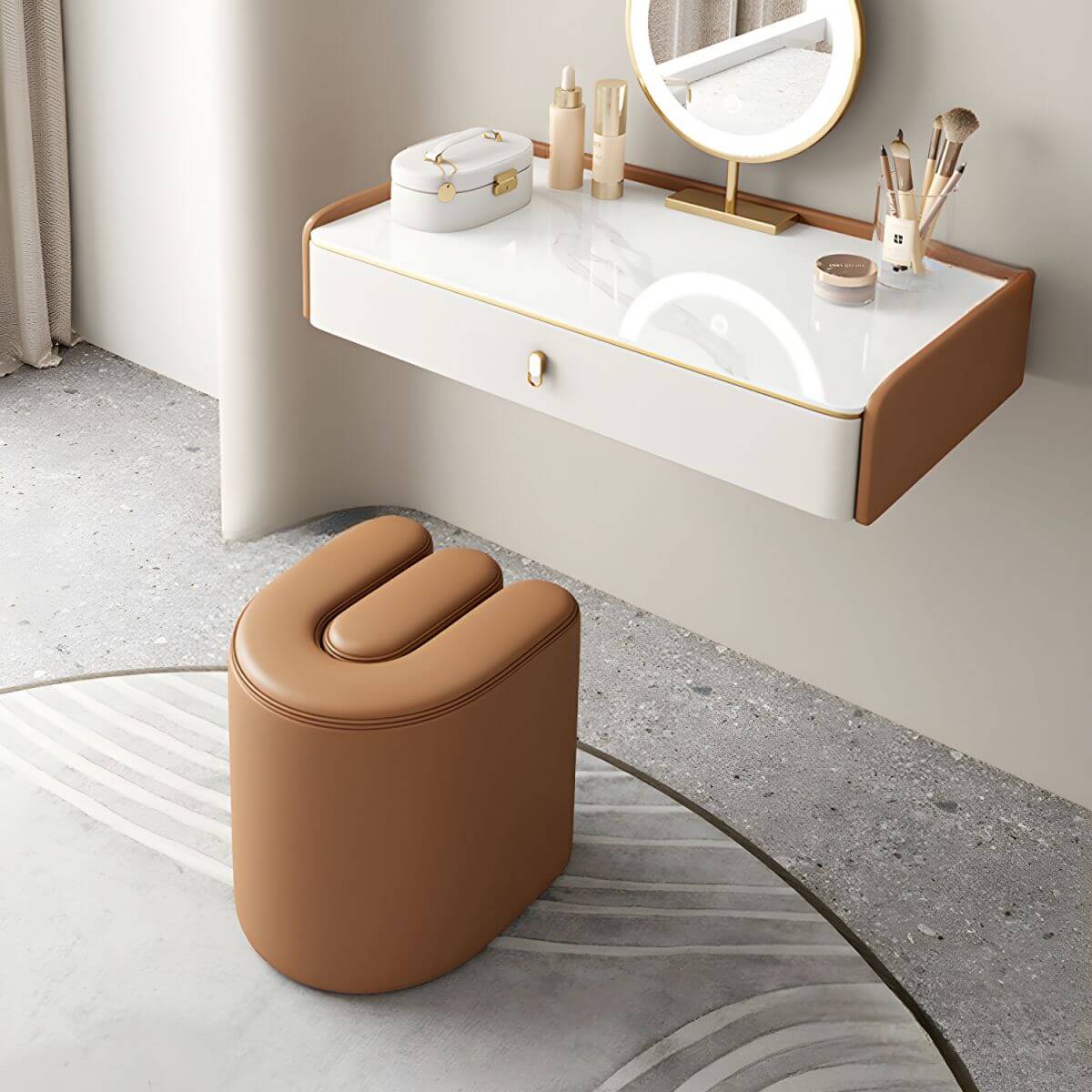 Faux leather upholstery close-up