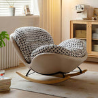 Modern Upholstered Armless Rocking Chair in White