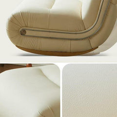 close-up of upholstered seating in rocking chair