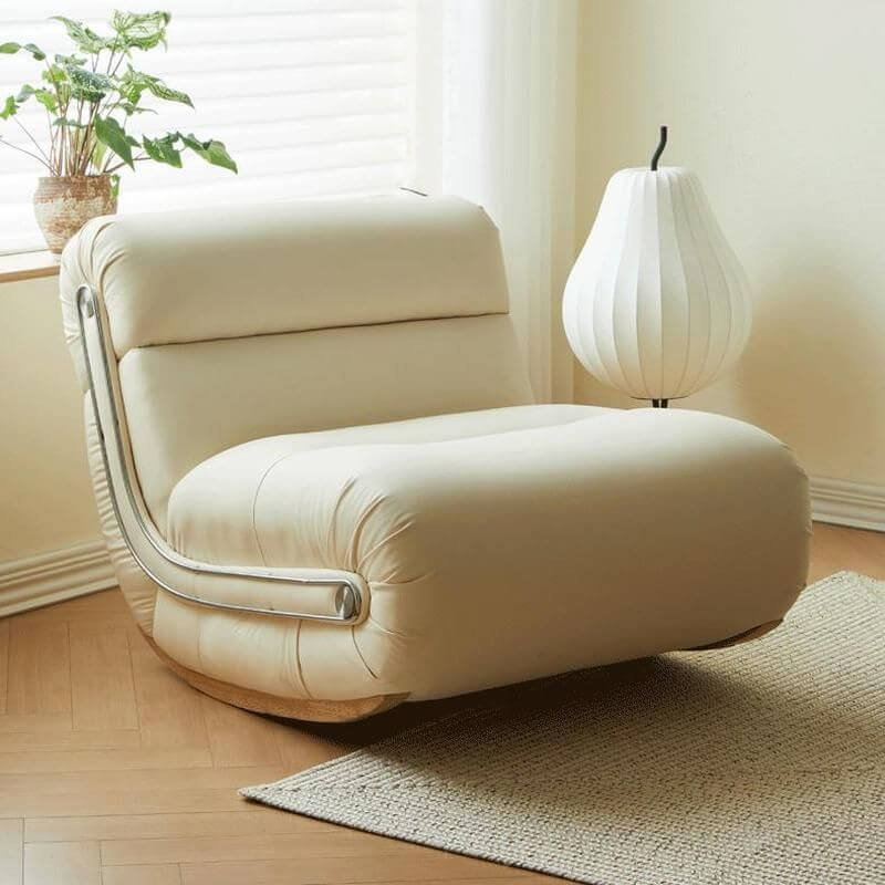 beige rocking chair in a contemporary living room