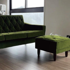 stylish green upholstered stool