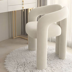 Upholstered vanity stool with comfortable back support