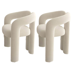 Beige upholstered vanity stool with back