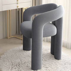 Upholstered vanity stool with comfortable back support