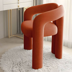 Modern upholstered vanity stool in beige