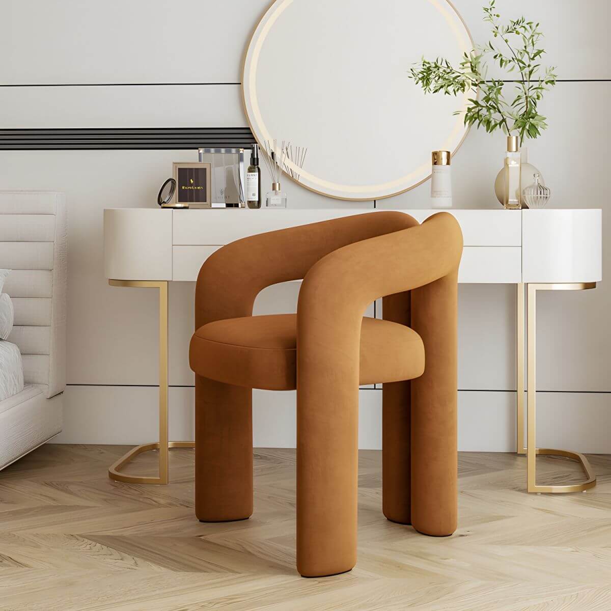 Non-swivel leg design vanity stool