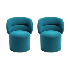 Versatile Vanity Stool Set in Blue and Beige