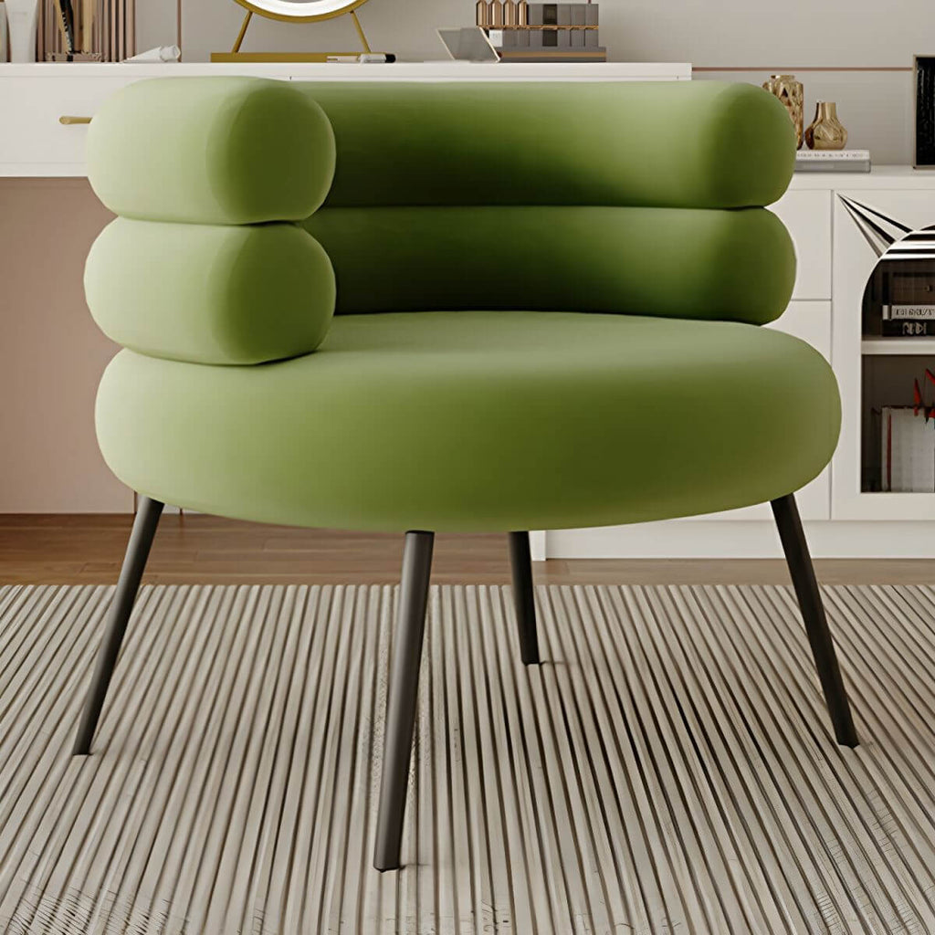 Modern upholstered vanity stool green