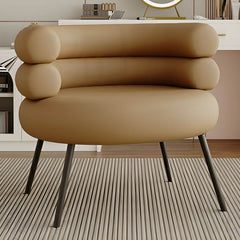 Beige upholstered vanity stool in modern style