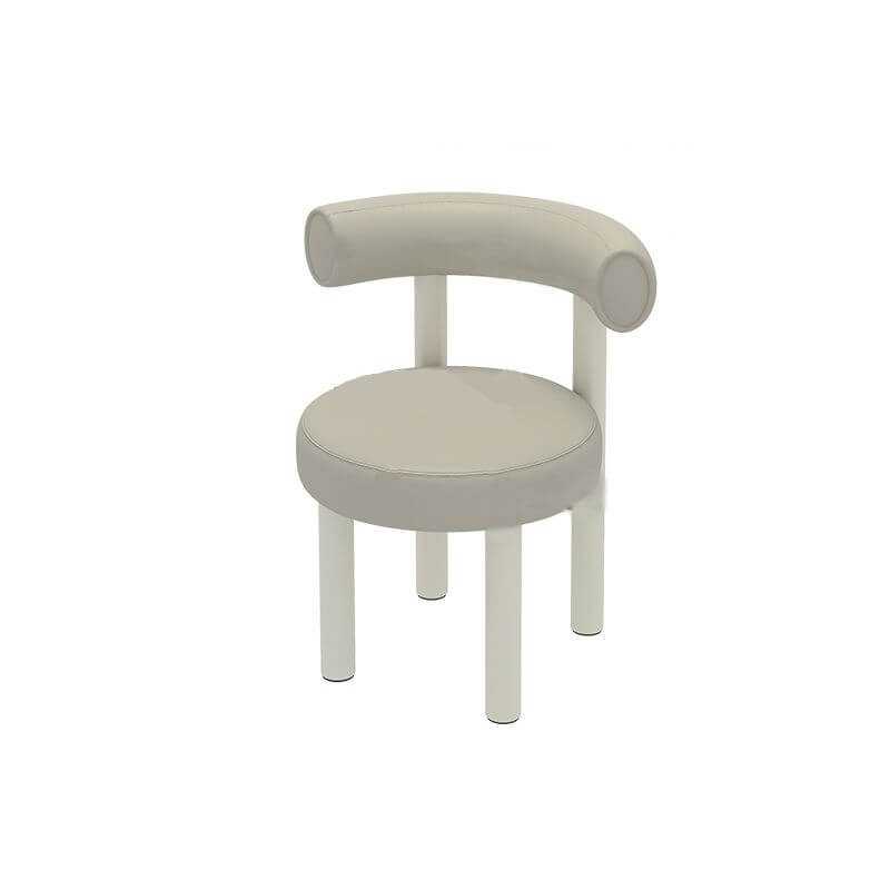 Modern Upholstered Vanity Stool in White