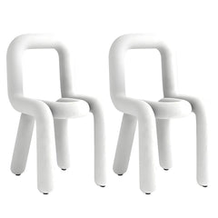 Modern metal frame vanity stool in white