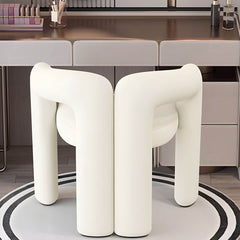 Modern Upholstered Vanity Stool in Beige