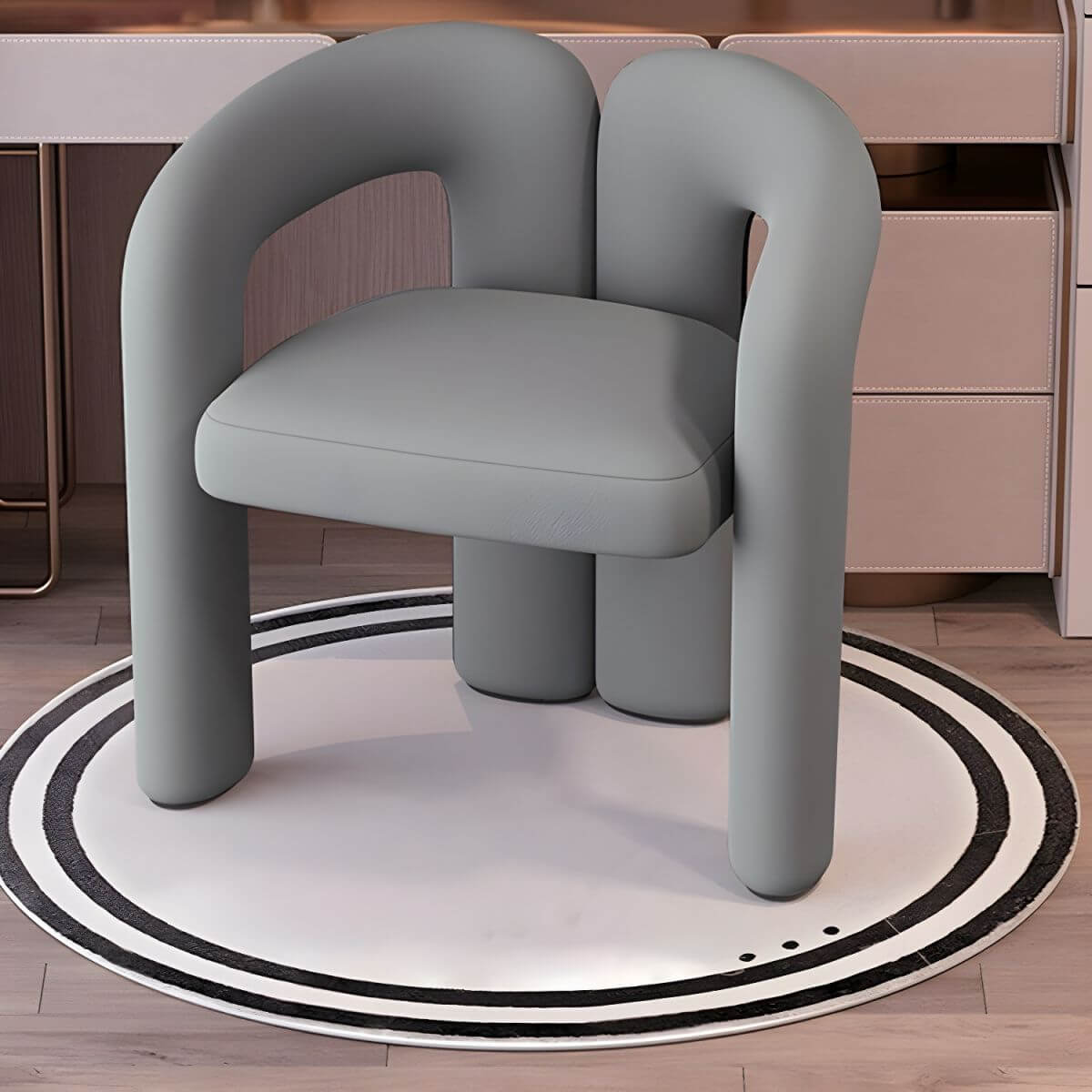 Metal Frame Vanity Stool with Backrest