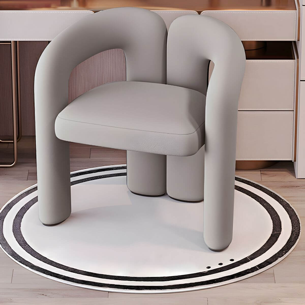 Elegant Beige Vanity Stool