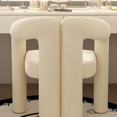 Beige vanity stool for makeup