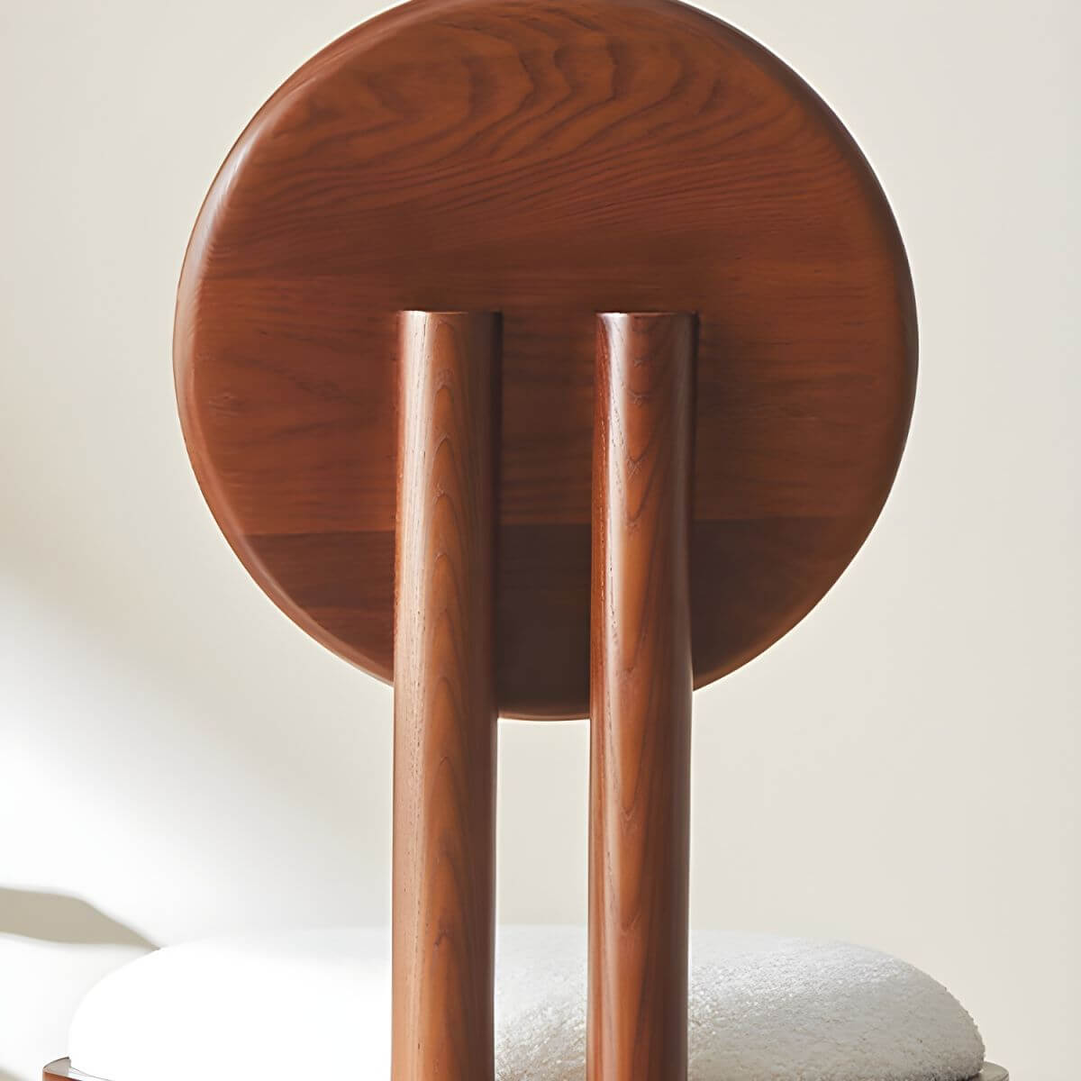 Close-up of upholstery on vanity stool