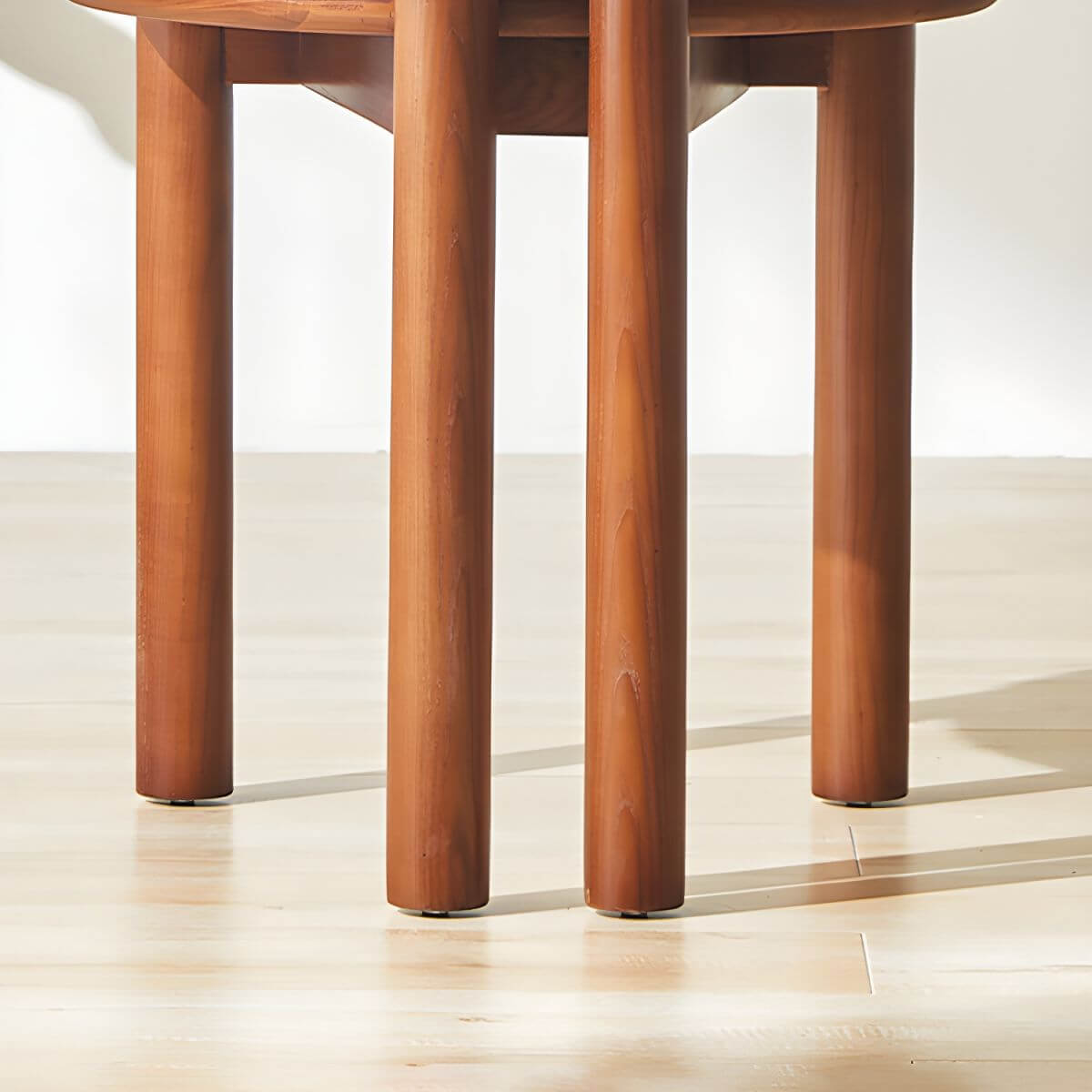 Contemporary vanity stool with walnut legs