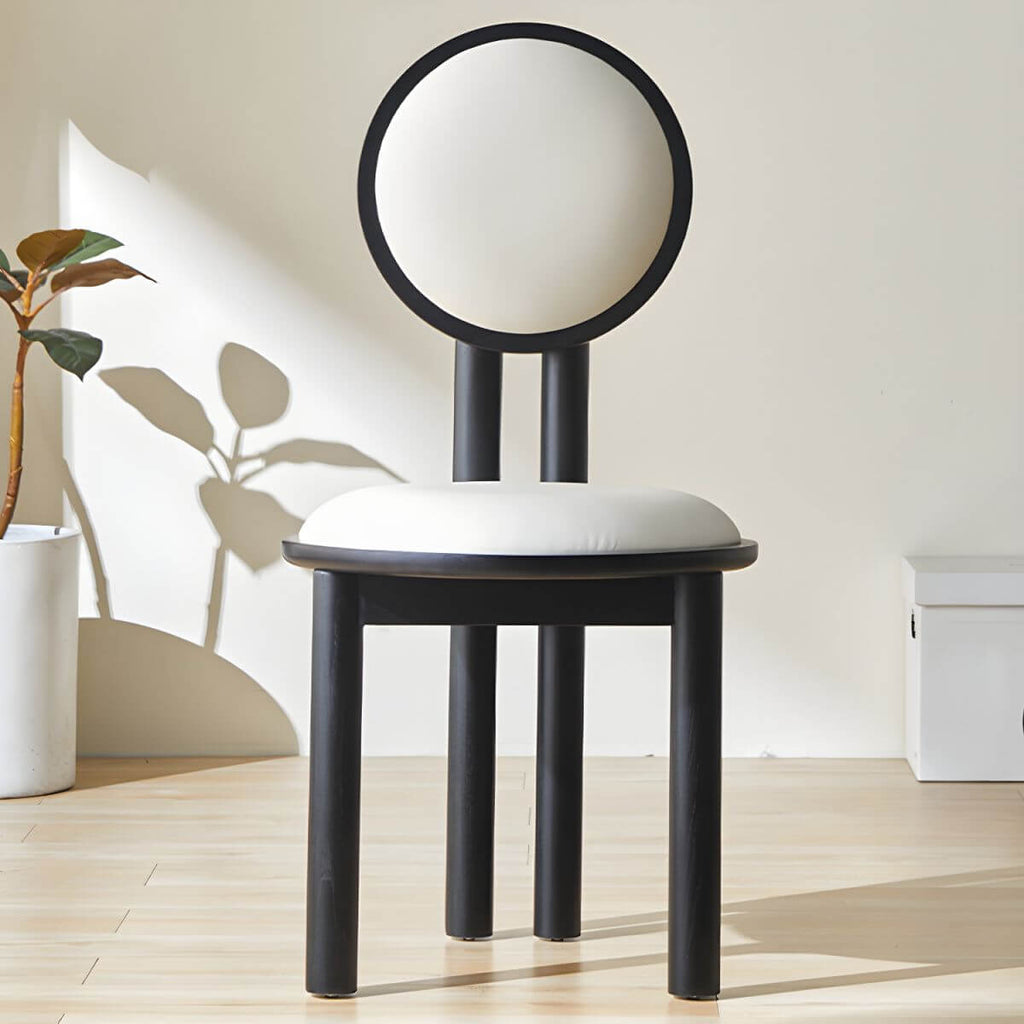 White upholstered vanity stool