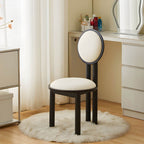 Wood straight legs of vanity stool
