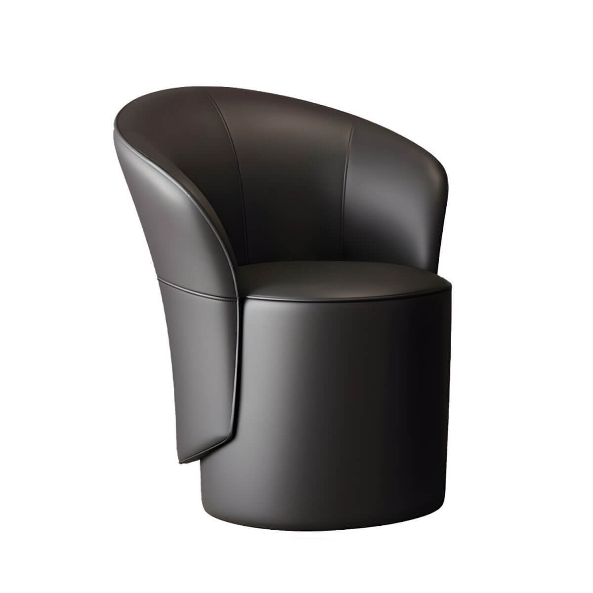 Stylish accent stool in black upholstery