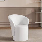 Stylish accent stool in black upholstery